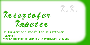 krisztofer kapeter business card